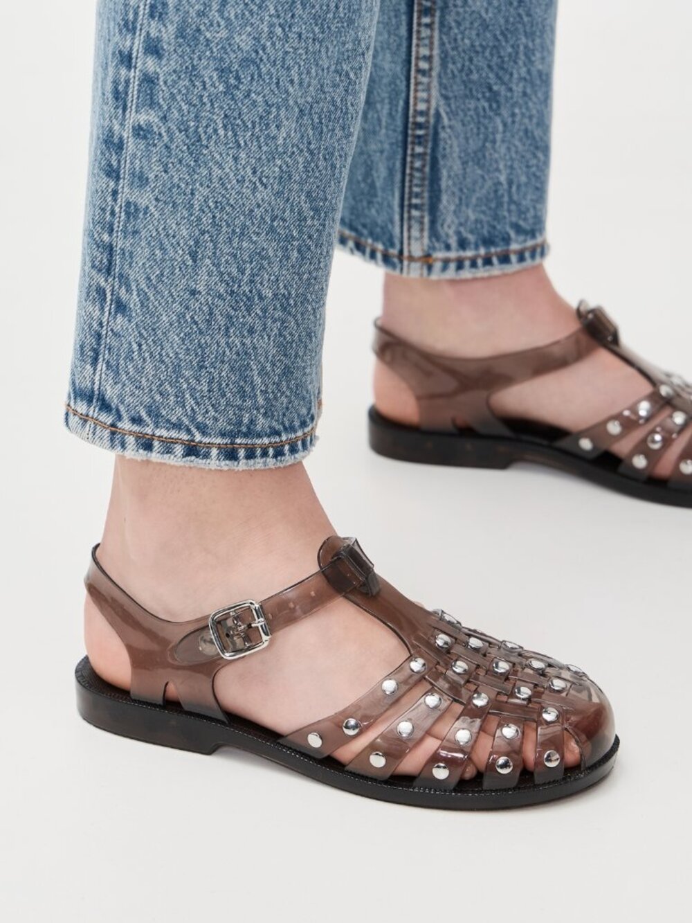 Intentionally Blank Ellery Studded Jelly Fisherman Sandals